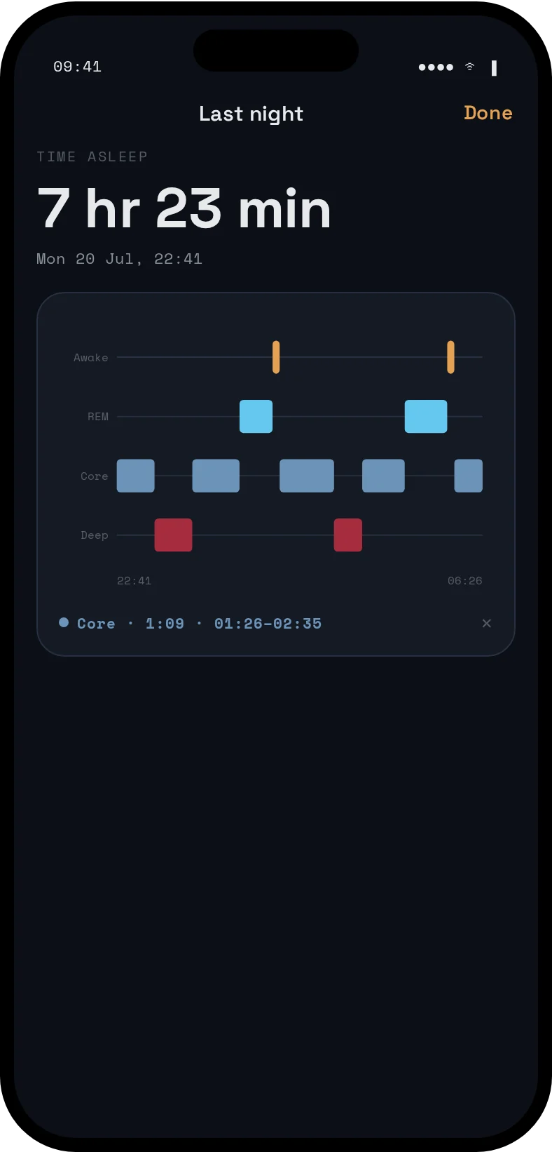 Aethr Sleep screen
